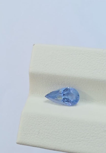 Ceylon Blue Sapphire: 1.41 crt, Non-Heated, Non-Treated, Pear  Shaped, 10.04x5.20x3.69 mm From Sri Lanka