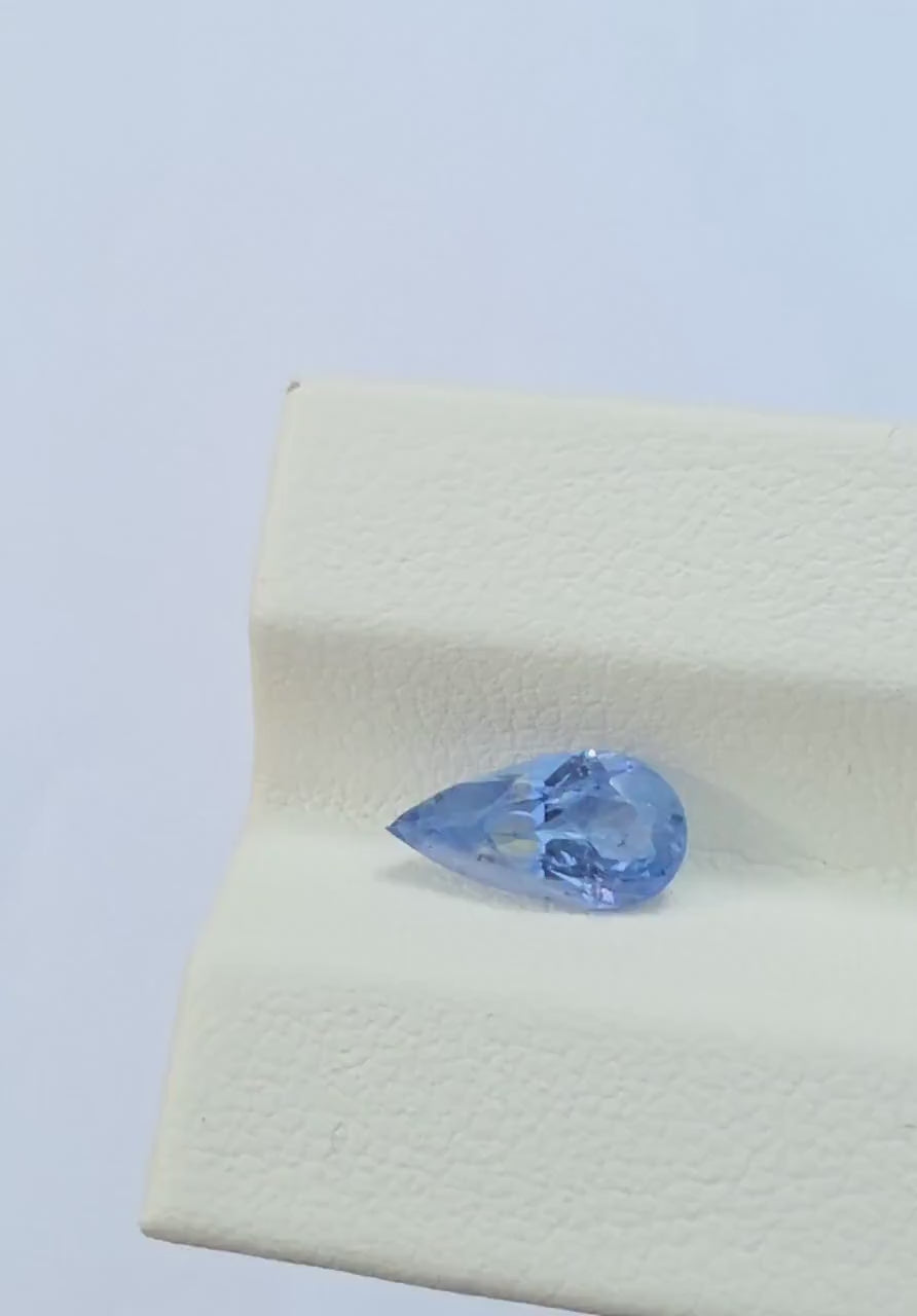 Ceylon Blue Sapphire: 1.41 crt, Non-Heated, Non-Treated, Pear  Shaped, 10.04x5.20x3.69 mm From Sri Lanka