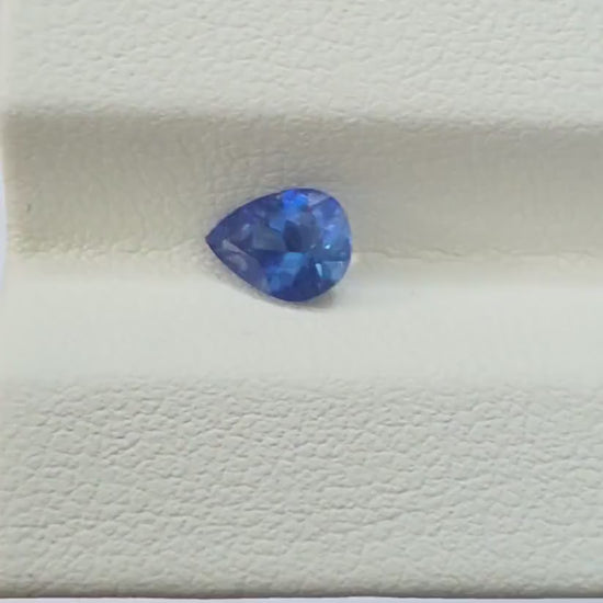 Natural Sri Lankan Blue Sapphire: Vivid Pear Shape, 0.75 Carat, Eye Clean